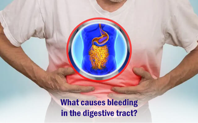 What causes bleeding in the digestive tract?